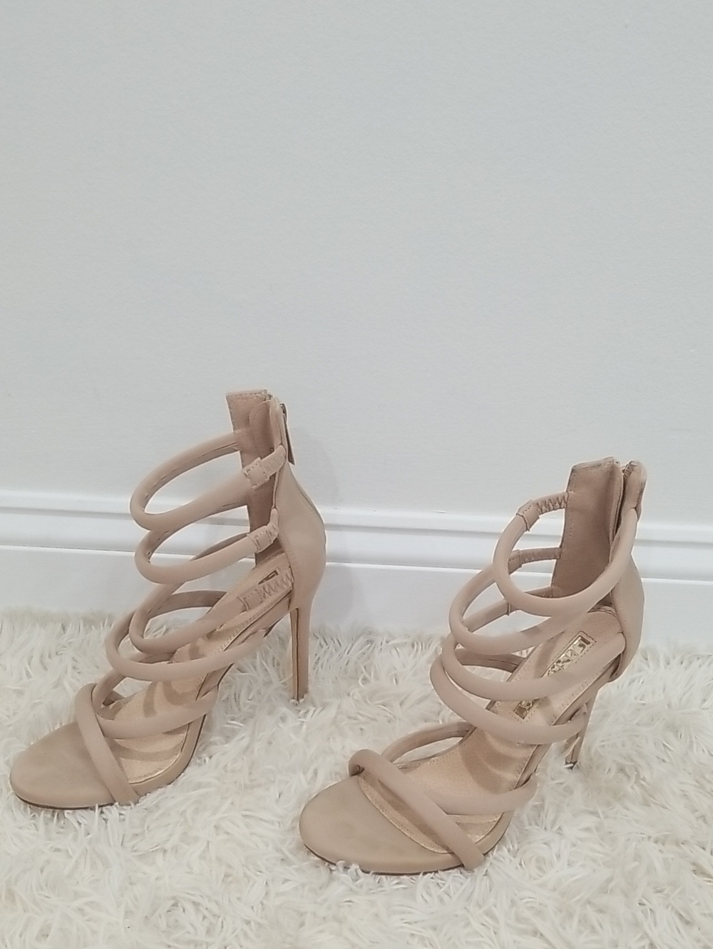 Liliana Nude Strappy High Heel Sandals